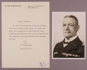 ADMIRAL ERICH RAEDER Signed Letter image 1