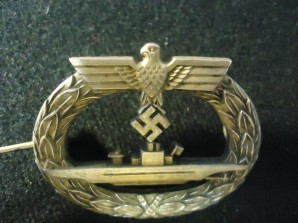 Kriegsmarine U Boat Badge Marked FO image 1