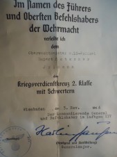 German War Merit Cross w/Swords & Document image 2