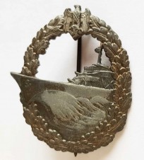 KRIEGSMARINE  DESTROYER BADGE, RS image 1