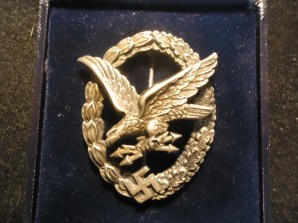 German WWII Luftwaffe Wireless Operator & Air Gunner Badge – B&NL image 1