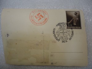 1933 Hitler Photo Card Stamped & Dated 1939 image 2