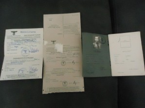 Hitler Youth Marine Award Book & Papers image 1
