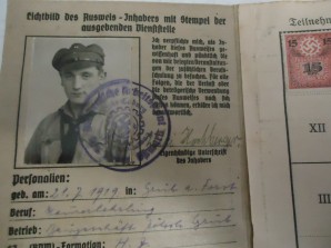 Hitler Youth Member Ausweis RAD Worker (RARE) 16 Yr Old image 3