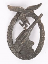 Luftwaffe Flak Badge Marked W. Hobacher. image 1