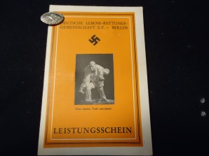 WW2 German DLRG ID Card – Orange LUFTWAFFE image 1