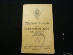 Hitler Youth (BDM) ID Card 11yr Old Girl image 1