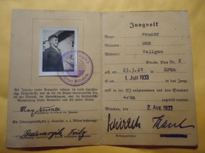 Deutsche Jungvolk Hitler Youth ID Card image 2