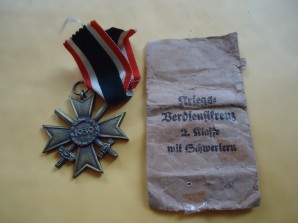 German War Merit Cross W/Swords 2nd Class W/Envelope image 1