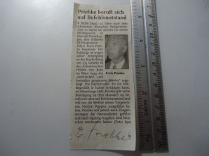 ERICH PRIEBKE SS POLICE WAR CRIMINAL AUTOGRAPH image 1