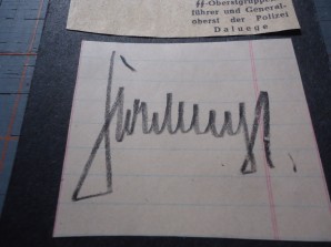 Kurt Daluege SS POLICE CHIEF AUTOGRAPH image 2