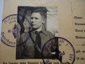 HITLER YOUTH ID CARD 14 YR OLD BOY image 3