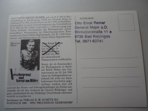 Major Otto Ernst Remer Autograph- Photo image 3