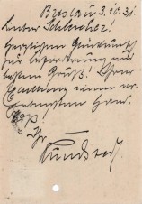 GERD VON RUNDSTEDT Signed letter to KURT VON SCHLEICHER image 1