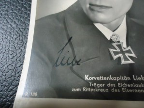 WWII German U Boat Ace H.LIEBE Signed Photo U-38 image 2