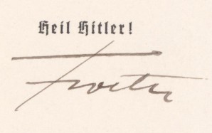 SA LEADER ERICH BOETEL SIGNED NOTE CARD image 1
