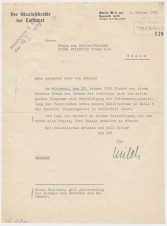 ERHARD MILCH SIGNED LETTER TO GUSTAV KRUPP image 1