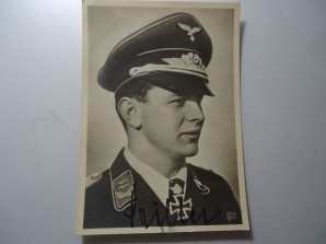 Josef Priller Signed Photo (luftwaffe Ace) image 1