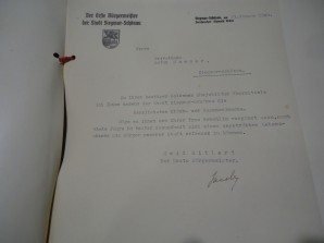 MAYOR OF BERLIN LUDWIG STEEG SIGNED LETTER 1940 image 3