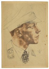 LUFTWAFFE ACE MAJOR HELMUT WICK COLOR POST CARD image 1
