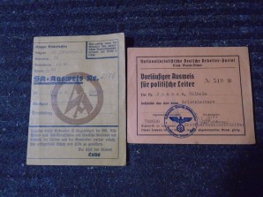 SA Ausweis & NSDAP Political Leader Ausweis image 1