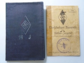 Hitler Youth Vorlaufiger Ausweis Card with Holder image 1