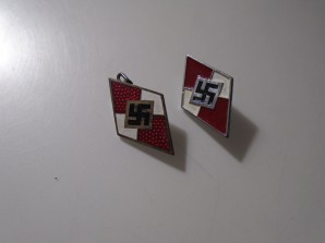 HITLER YOUTH MEMBER PINS (TWO) image 1