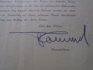 ERWIN ROMMEL SIGNED LETTER WITH ENVELOPE image 2