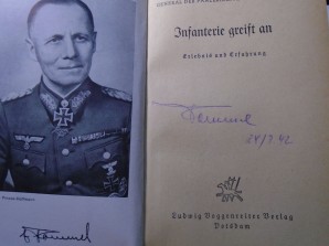 BOOK SIGNED BY FM ERWIN ROMMEL 1941 EDITION image 2