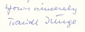 TRAUDL JUNGE Christmas Card with message and signed image 3