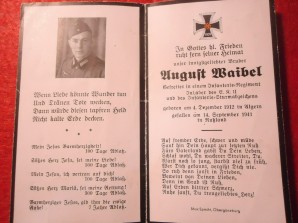 GERMAN DEATH CARD  1941 IN RUSSIA image 1