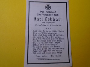 German Death Card Kriegsmarine image 2