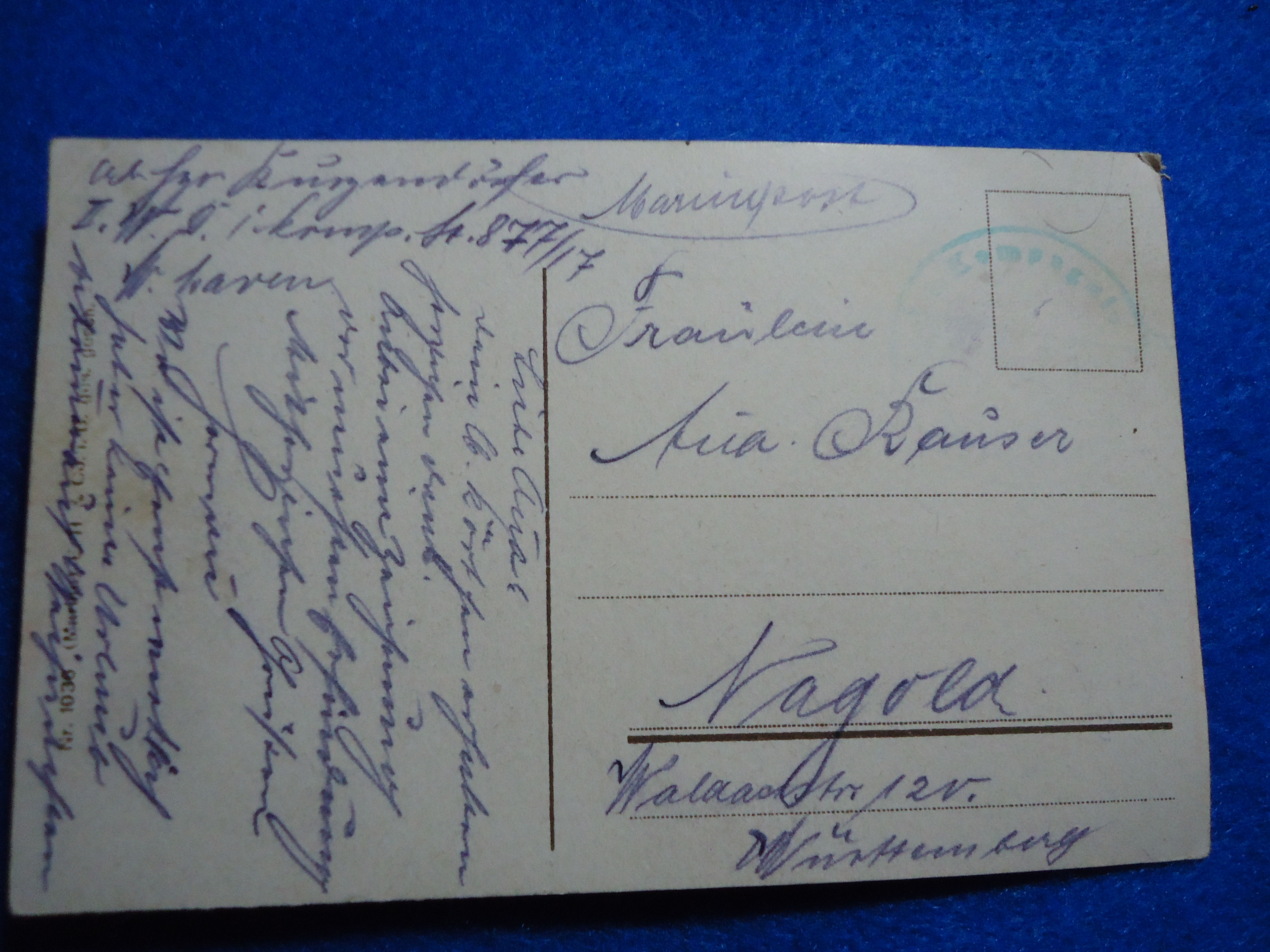 WWI GERMAN KRIEGSMARINE COLOR CARD | SJS Militaria